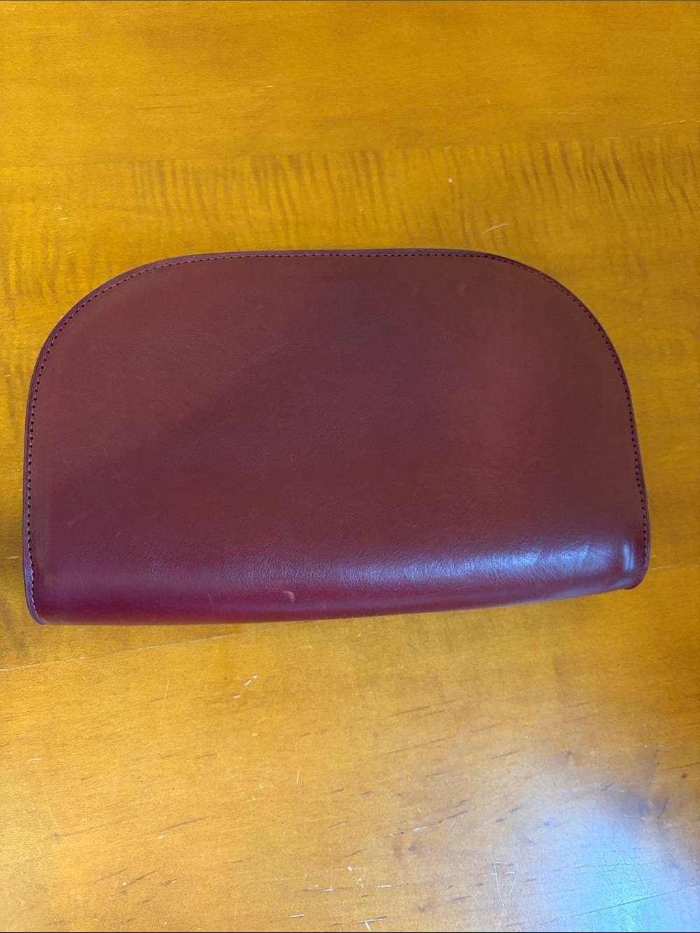 Classic Burgundy Leather Wristlet Clutch